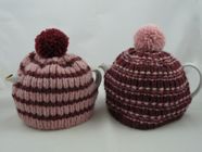 Super chunky knitted tea cosy with 2 different looks