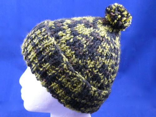 Adults Ribbed Bobble Hat | knitted bobble hat | knitted ...